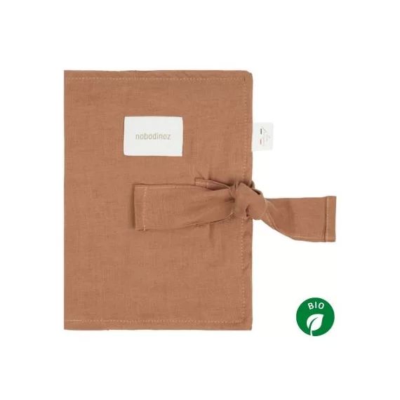 Protège carnet de santé Lin français noisette