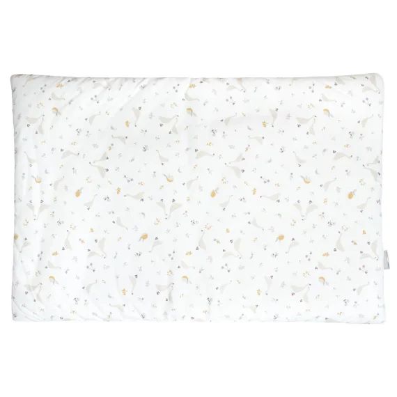 Oreiller Plat Réversible En Coton Sidonia Blanc Imprimé Minimaliste