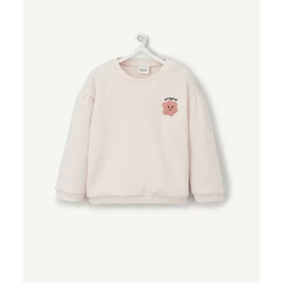 Sweat bébé fille rose en fibres recyclées avec messages –  – Soldes