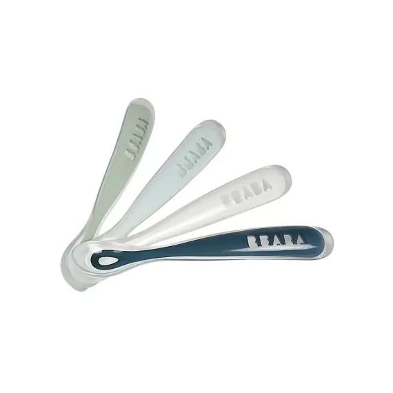 Lot de 4 cuillères 1er repas Soft bleu