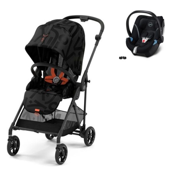 Poussette Cybex Melio 3 Street – Real Black + Coque Auto Aton 5 – Deep Black