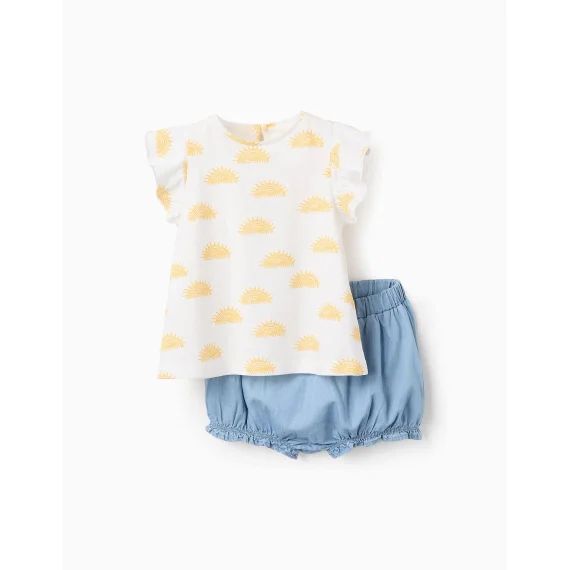 T-shirt + Short En Coton Blanc