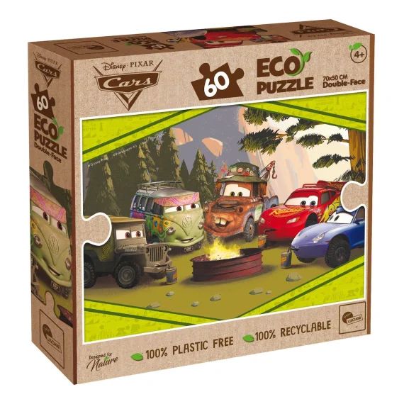 Eco-puzzle 60 Pcs Double Face Cars Multicolore
