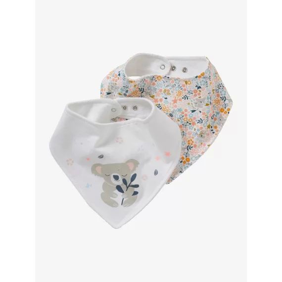 Lot de 2 bavoirs bandana imprimé koala