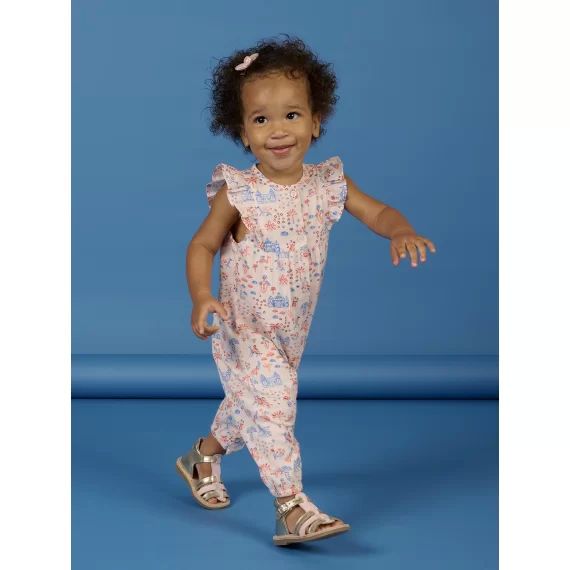 Combinaison À Imprimé Fantaisie Crème Bébé Fille – Blanc cassé