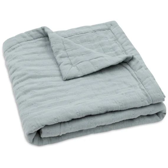 Couverture Berceau En Coton Bio Gots Bleu