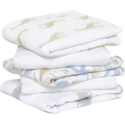 Lot de 5 langes en coton Natural History (60 x 60 cm)