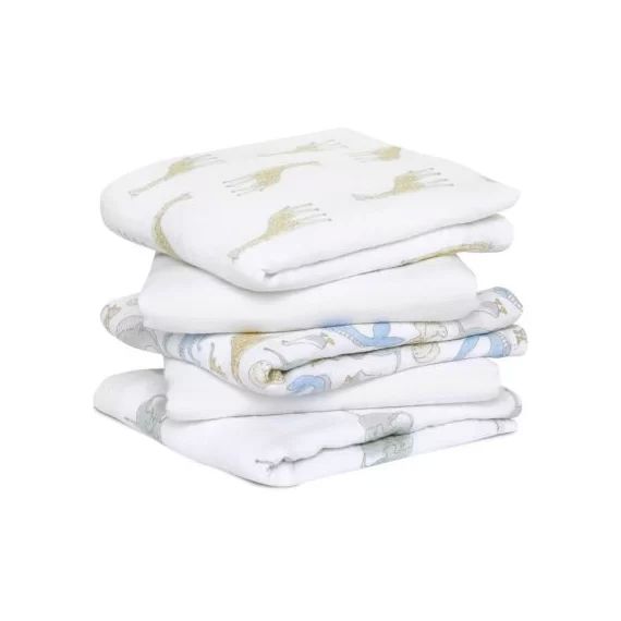Lot de 5 langes en coton Natural History (60 x 60 cm)