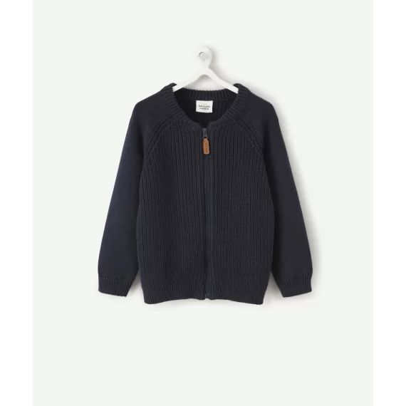 Cardigan zippé bébé garçon bleu marine –  – Soldes