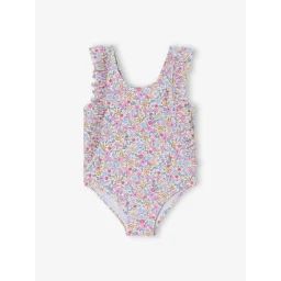 Maillot de bain 1 pièce fille ecru imprimé