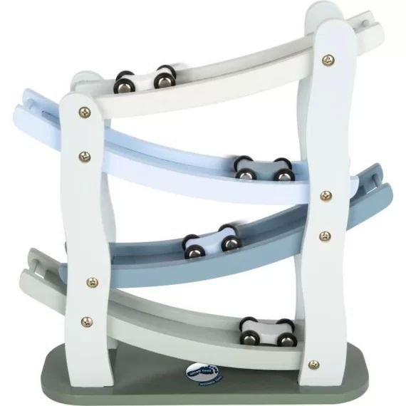 Toboggan en bois Small Foot avec véhicules blanc