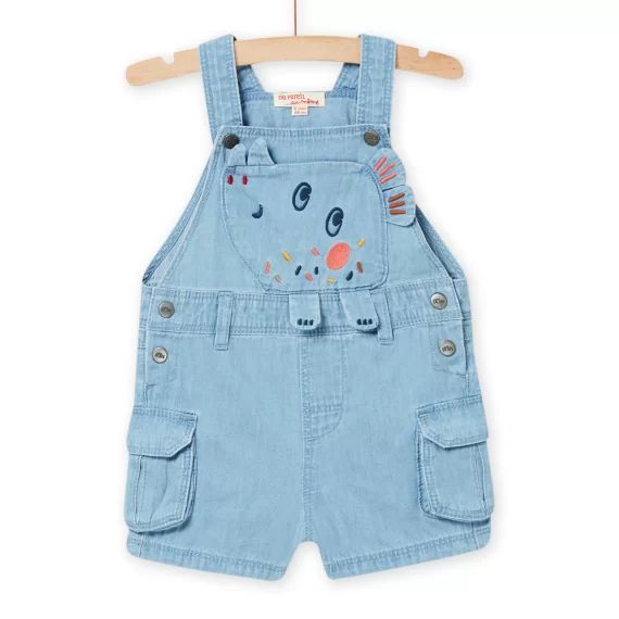 Salopette Courte Denim Clair Bébé Garçon