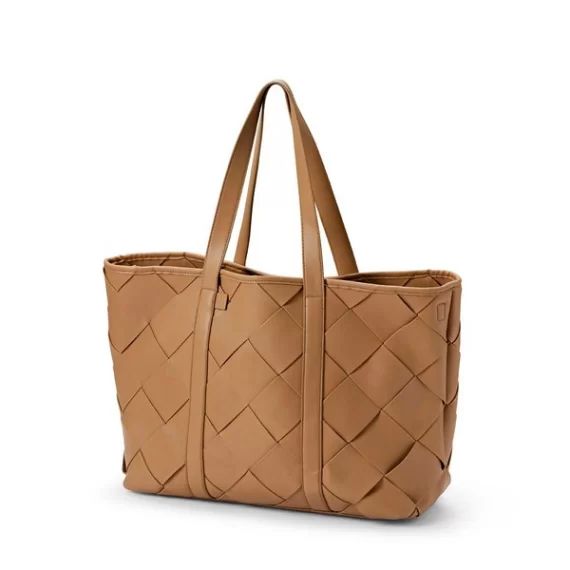 Sac à langer Elodie Braided Leather – Caramel Brown