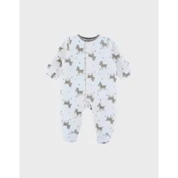 Pyjama Bébé En Velours À Motif Blanc