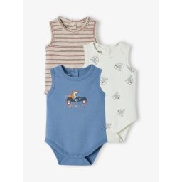 Lot de 3 bodies bébé sans manches curcuma