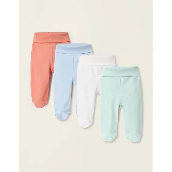Pack 4 Pantalons À Pieds En Coton Multicolore