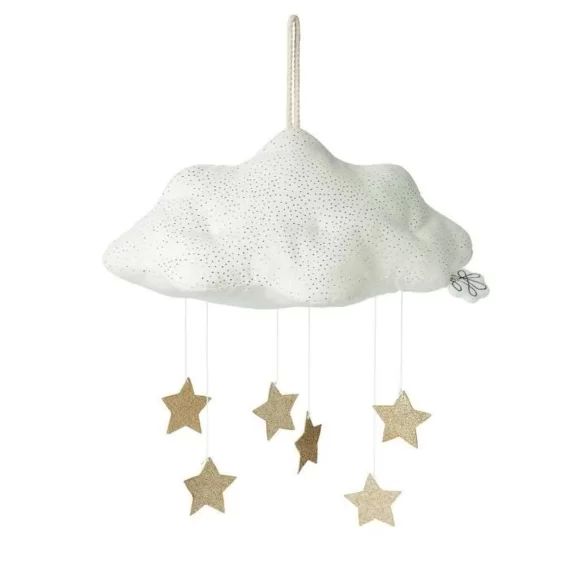 Mobile en velours Nuage – Blanc – 34 cm – Picca Loulou – Décoration blanc