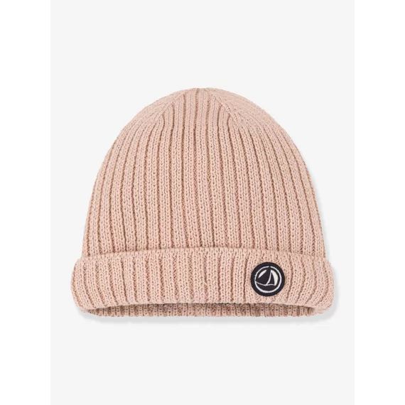 Bonnet bébé en tricot doublé en polaire PETIT BATEAU rose