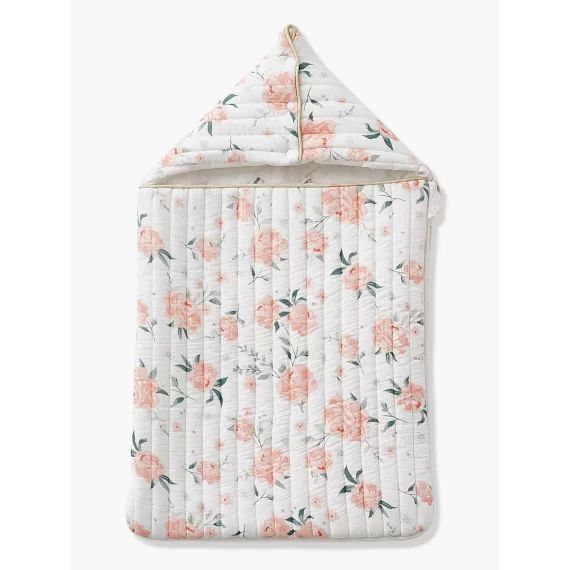 Nid d&rsquo;ange en gaze de coton EAU DE ROSE écru / rose