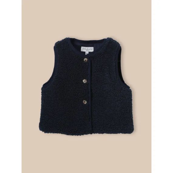 Veste Sans Manches En Sherpa Marine