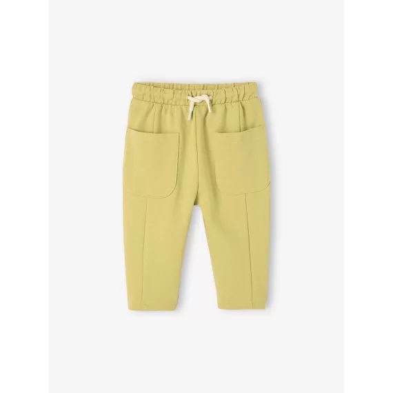 Pantalon en molleton bébé taille élastiquée jaune