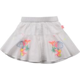 Jupe short en percale Fille Blanc