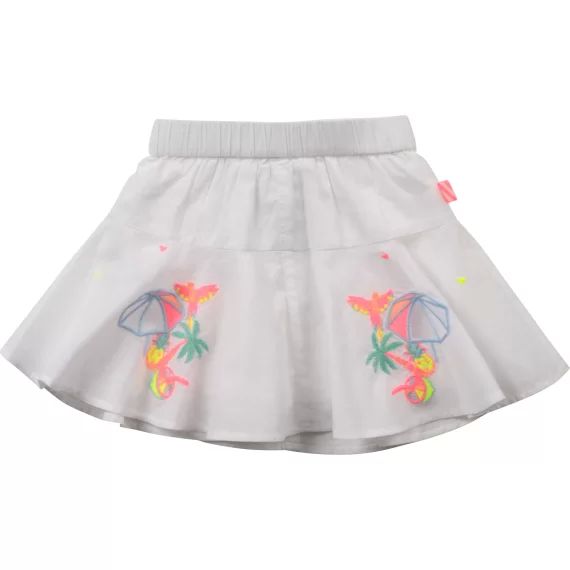 Jupe short en percale Fille Blanc