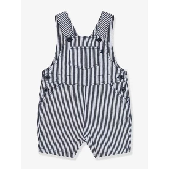 Salopette courte en toile bébé PETIT BATEAU bleu