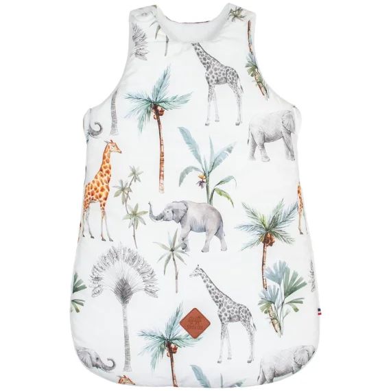 Gigoteuse Sans Manches Tog 2 Satin De Coton Safari Blanc Imprimé Safari