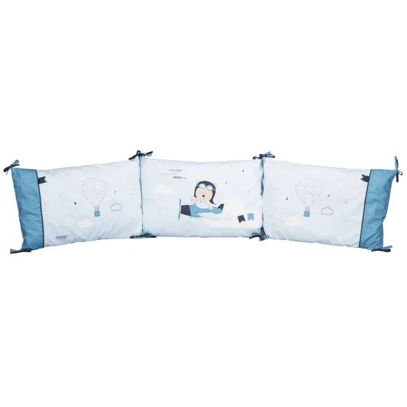 Tour De Lit Ou En Coton Bleu