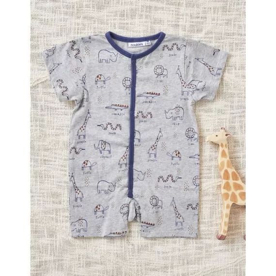 Pyjama En Jersey Imprimé Animalier Gris