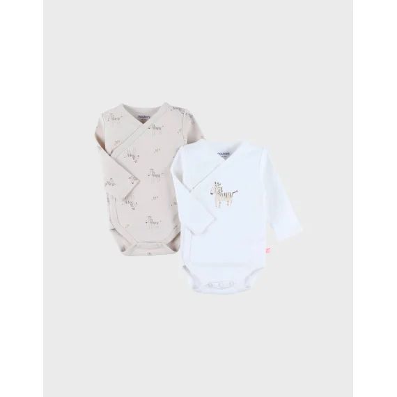 Lot De 2 Bodies Croisés En Coton Beige