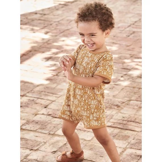 Combishort jungle bébé caramel