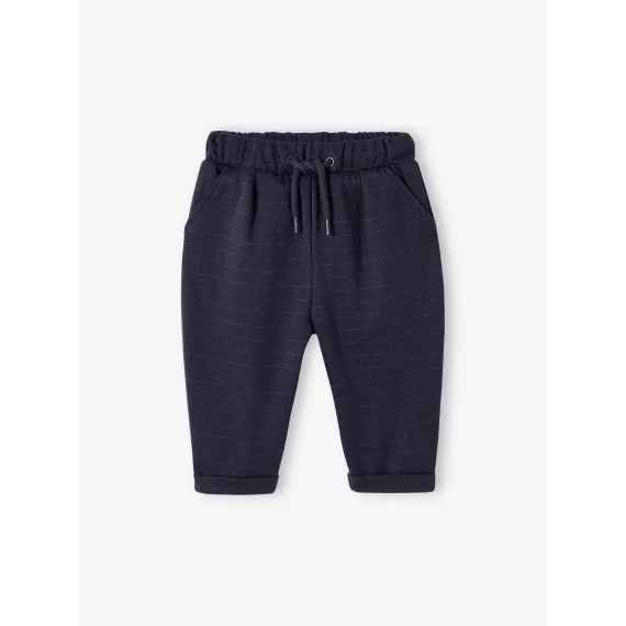 Pantalon bébé à carreaux bleu nuit