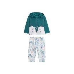 Ensemble Bébé Sweat-shirt À Capuche Et Pantalon En Molleton Roméo Vert