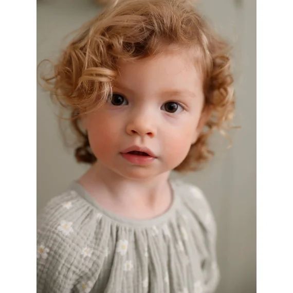 Blouse imprimée bébé vert de gris