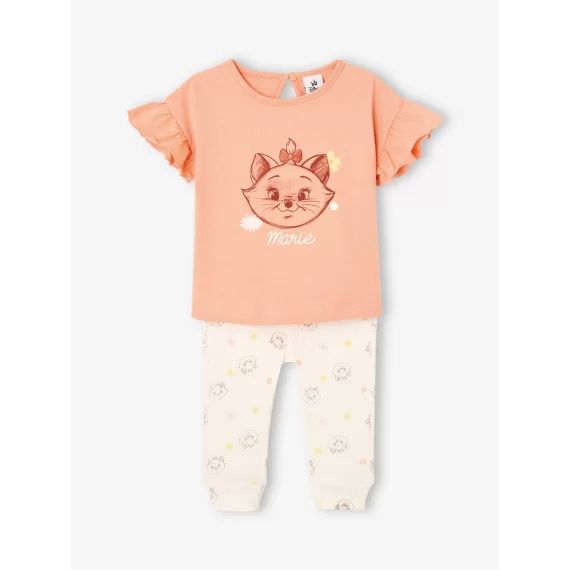 Ensemble bébé T-shirt + legging Disney® Marie Les Aristochats abricot