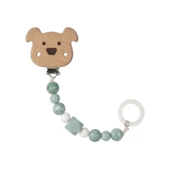 Attache sucette en bois Little Chums chien