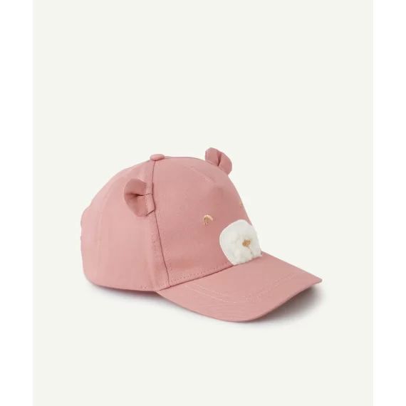 Casquette ours bébé fille rose avec petites oreilles –  – Soldes