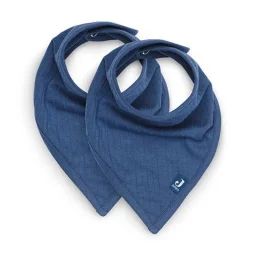 Bavoir Bandana Basic Stripe Jeans Bleu – Jollein – Bébé – 100% Coton-jersey – 0 Mois – Naissance – Mixte Bleu