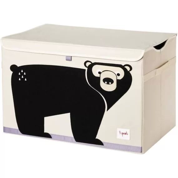 Coffre À Jouets Ours – 3 Sprouts – Tissu Renforcé – Pour Enfant À Partir De 3 Ans Marron