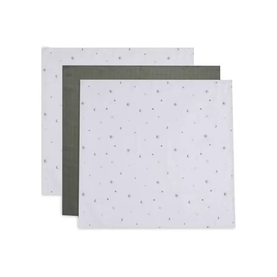 Lot de 3 langes en coton Stargaze Leaf Green (70 x 70 cm)