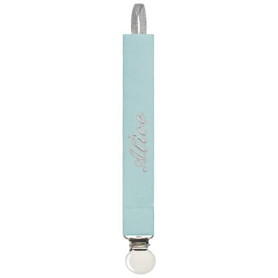 Attache sucette céladon (personnalisable)