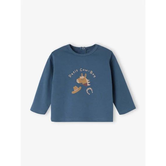 T-Shirt bébé manches longues bleu canard