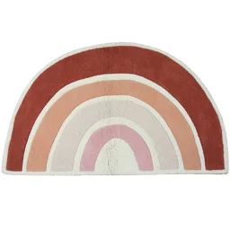Tapis coton Paradisio arc en ciel orange et rose (120 x 70 cm)