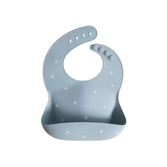 Bavoir à poche en silicone White daisy