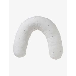 Coussin d&rsquo;allaitement + housse de protection VERTBAUDET ivoire graphique