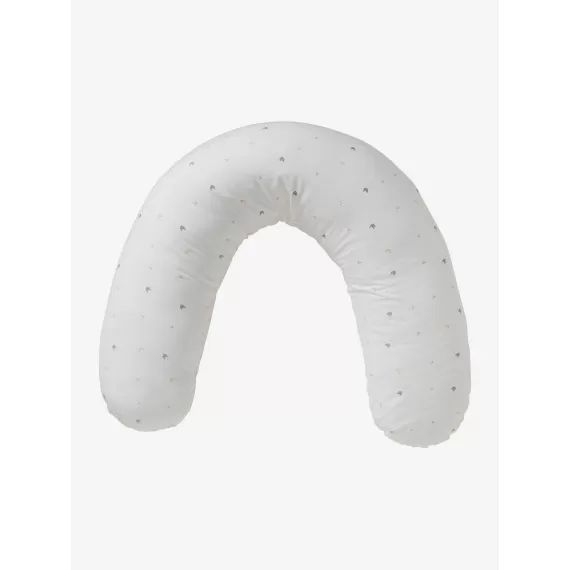 Coussin d&rsquo;allaitement + housse de protection VERTBAUDET ivoire graphique