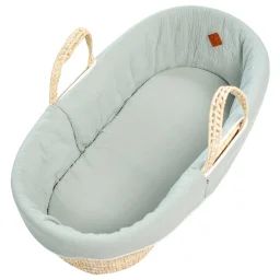 Habillage De Couffin En Gaze De Coton Jeanne Vert De Gris