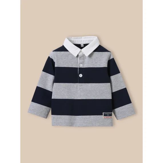Polo-rugby En Coton Biologique Gris Chine